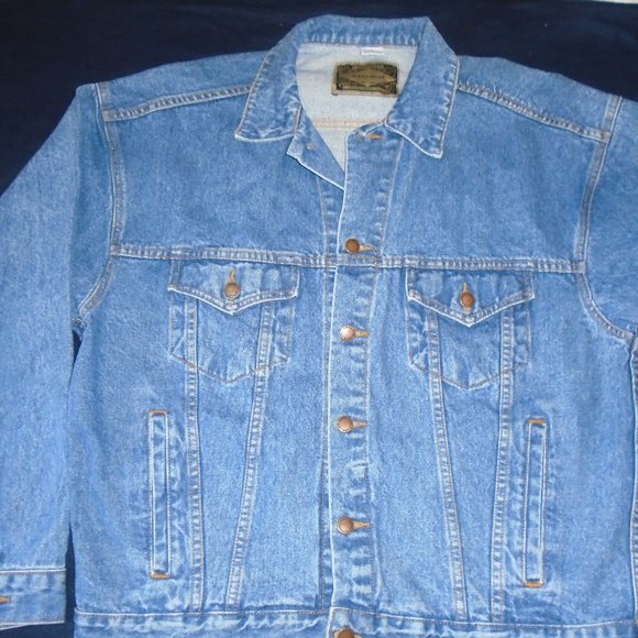 Embroidered Gibson Guitar Denim Jean Jacket 1959 Les Paul Reissue Size Large - Picture 1 of 5